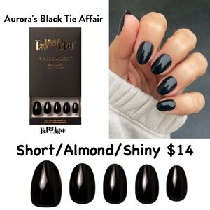 Red Aspen Black Press-On Nails